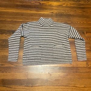 Madewell Sweater Wool-Blend Striped Cropped with Pockets